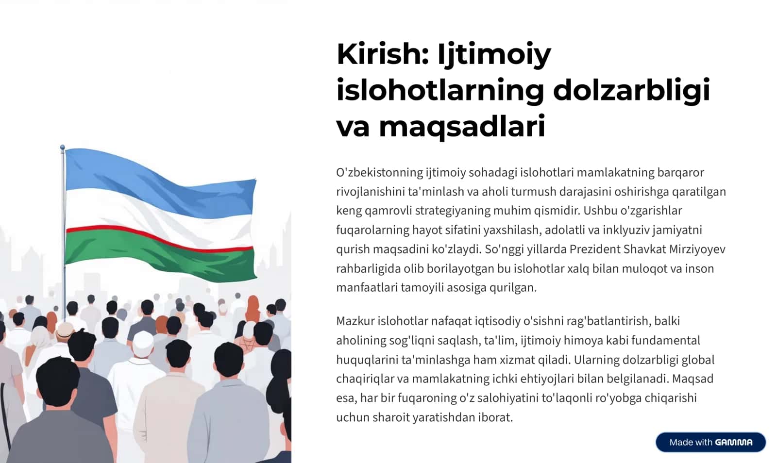 Ijtimoiy Sohada O'zgarishlar 2