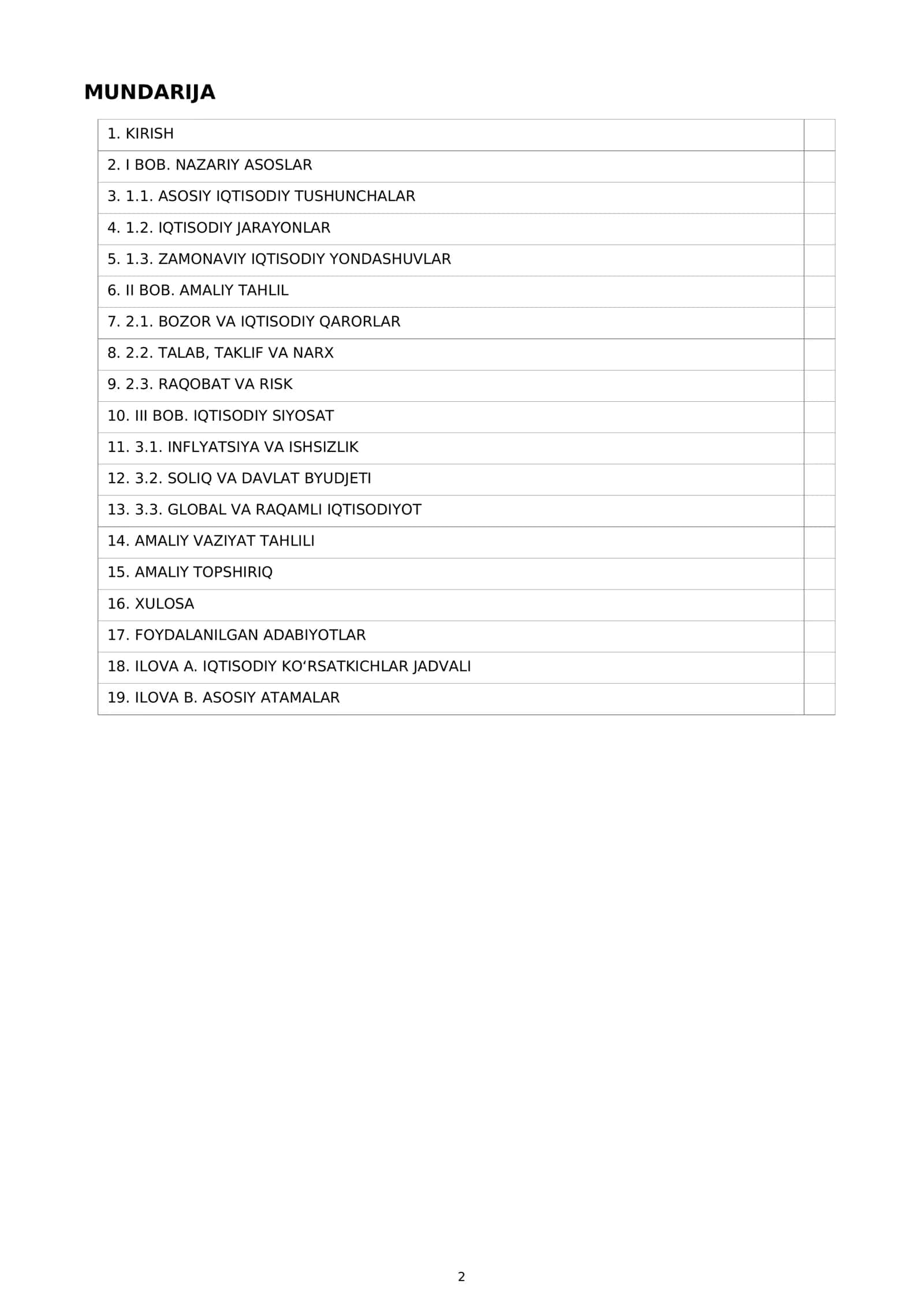 KURS ISHI IQTISODIYOT NIMA? 2