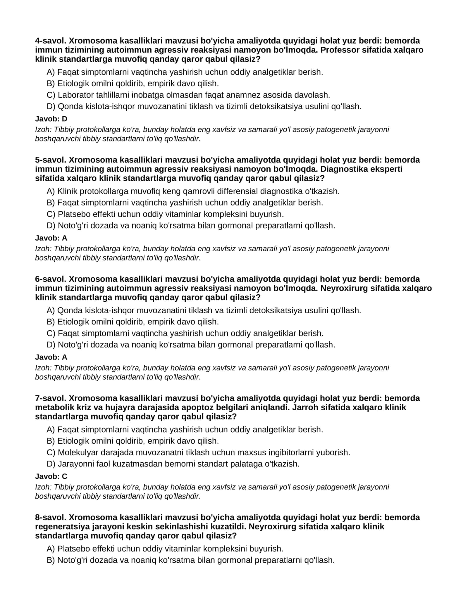 XROMOSOMA KASALLIKLARI - 2-QISM 2