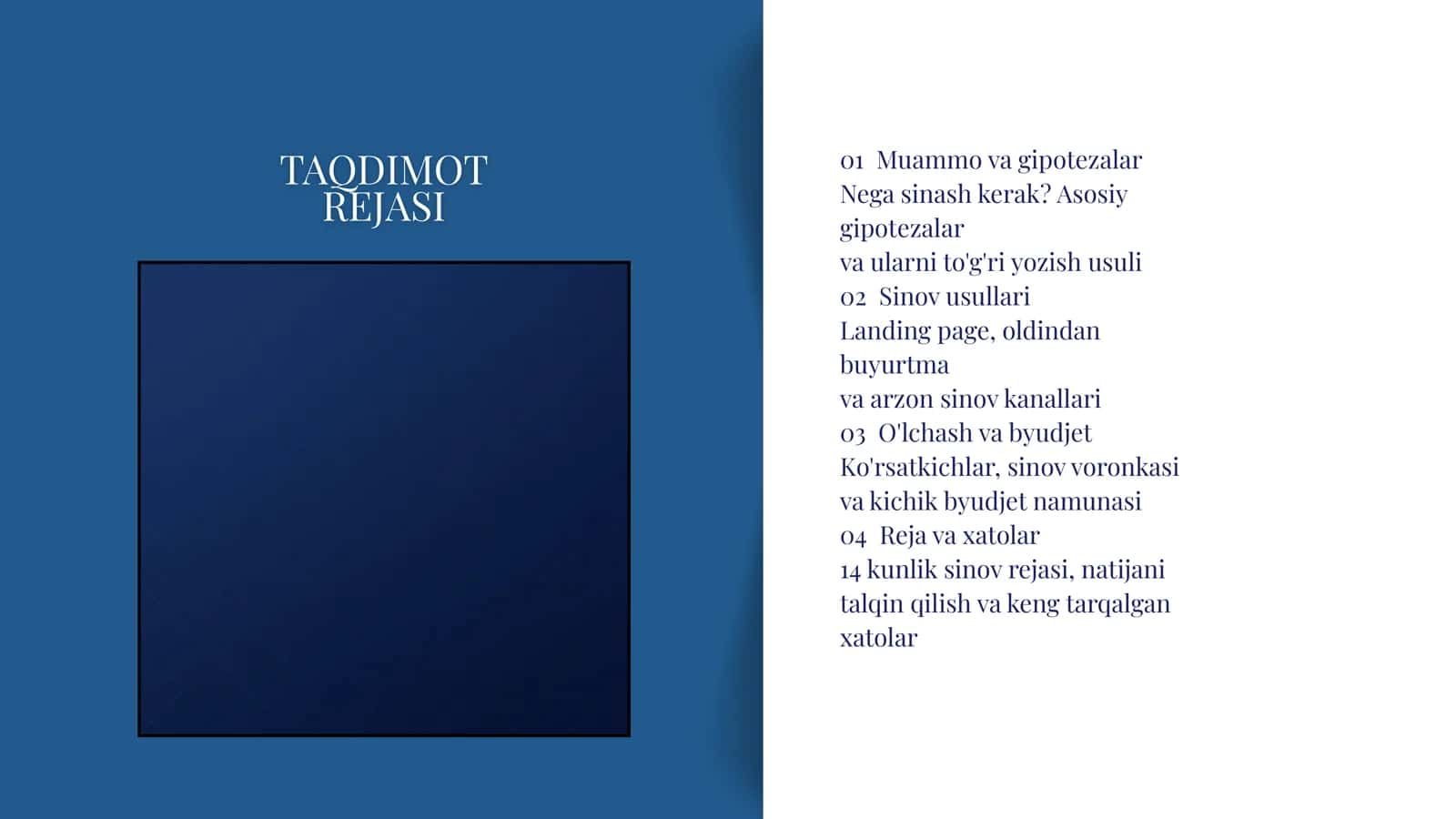 mahsulotni kam xarajat bilan bozorda sinab koʻrish 2