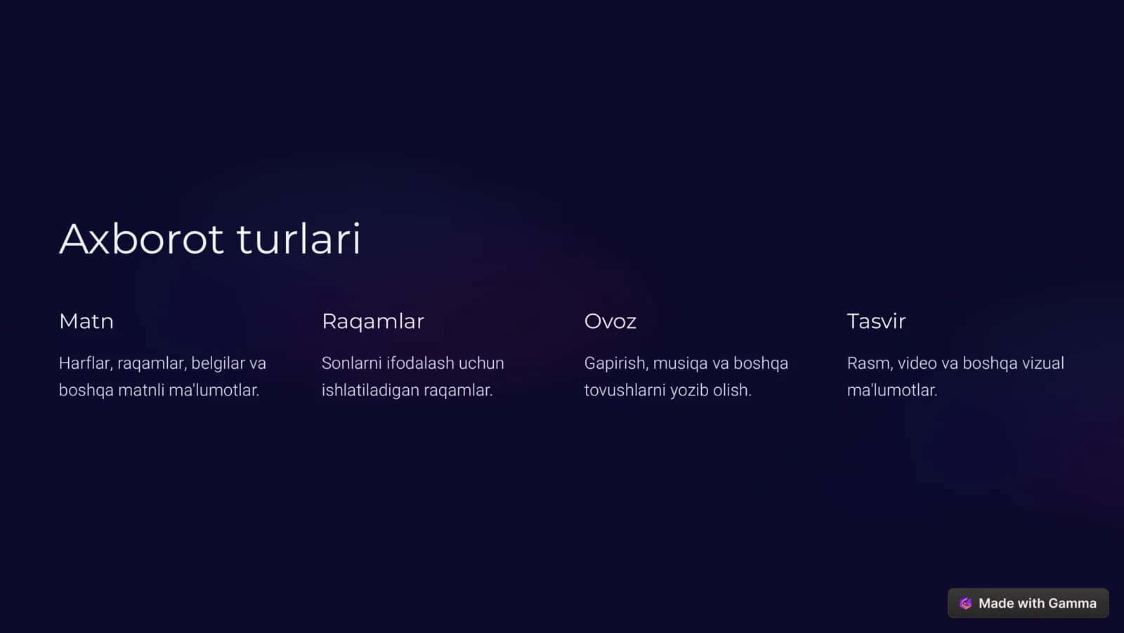 Axborot texnologiyalari asoslari 2