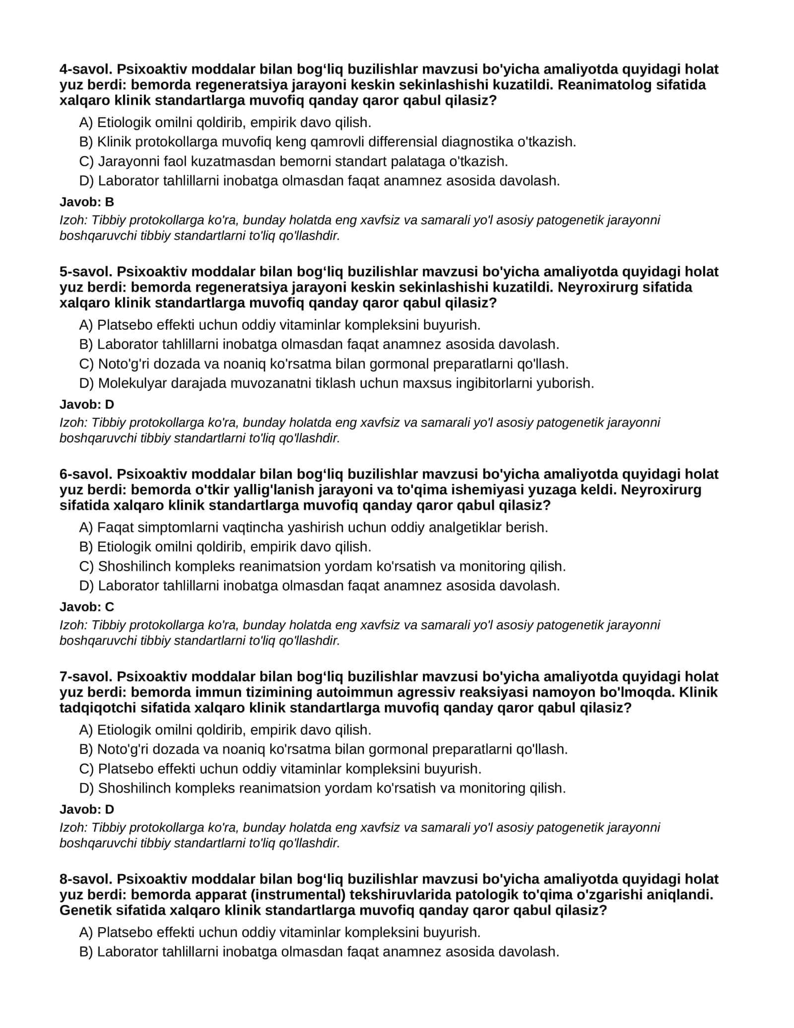 Psixoaktiv moddalar bilan bog‘liq buzilishlar - 3-QISM 2