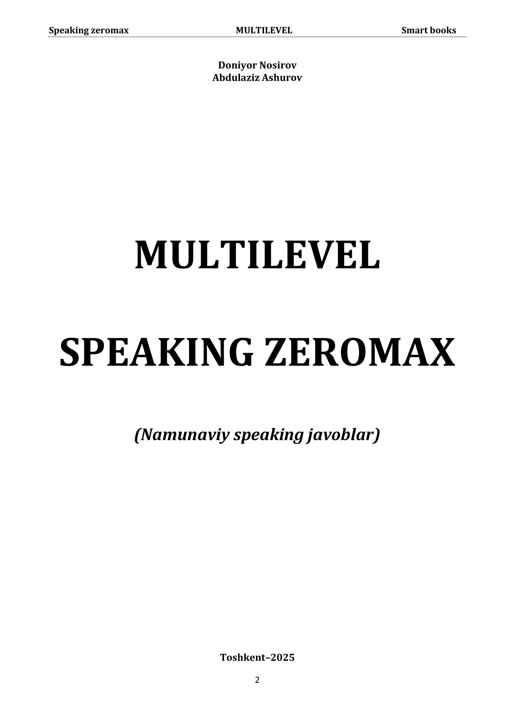 Speaking zeromax MULTILEVEL Smart books 2