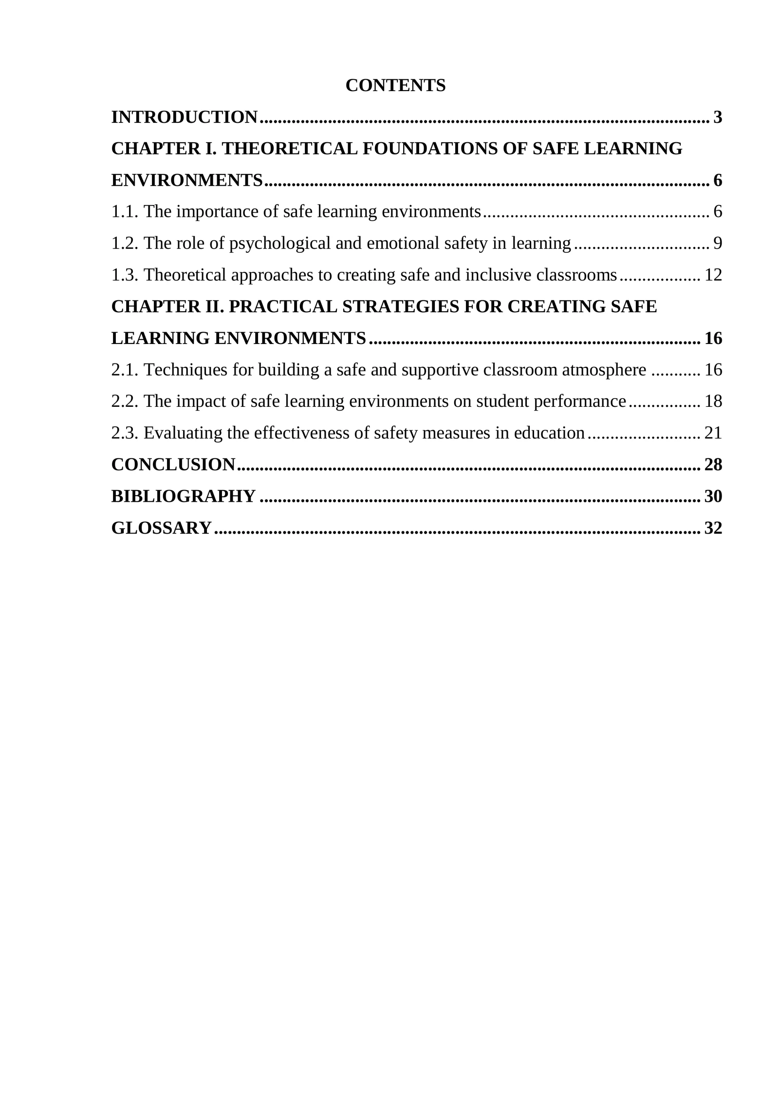Course Paper on Creating Safe Learning Environments 2