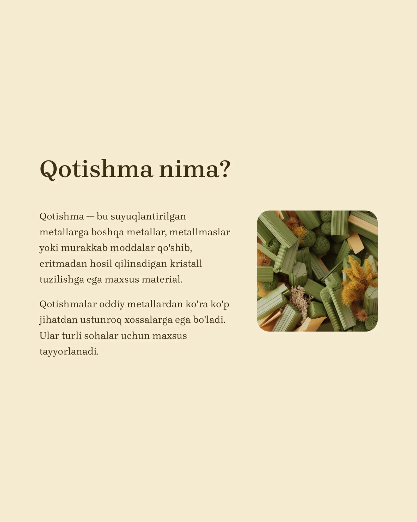 Qotishmalar: Metallarning ajoyib dunyosi 2