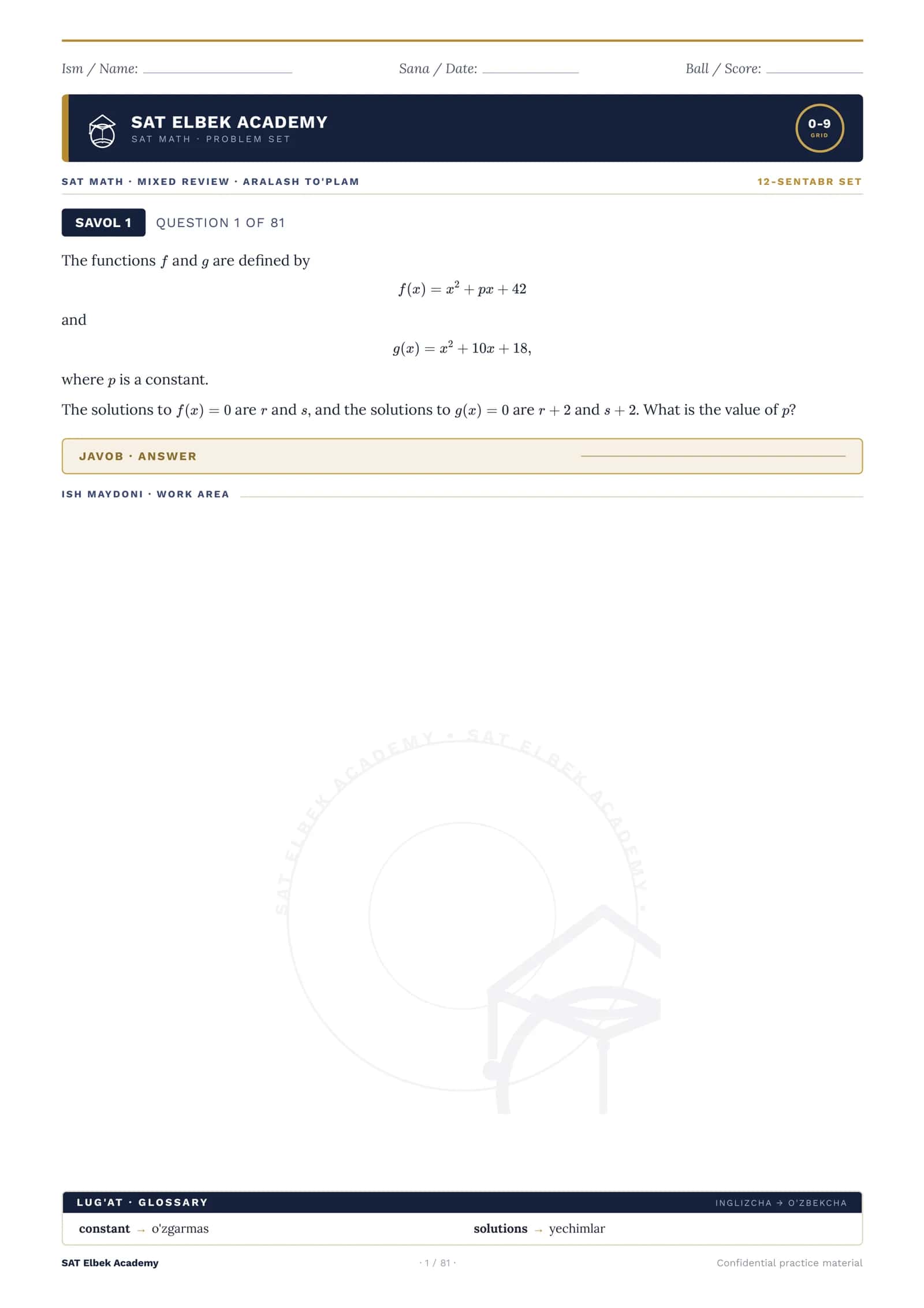 SAT QUESTIONS 2