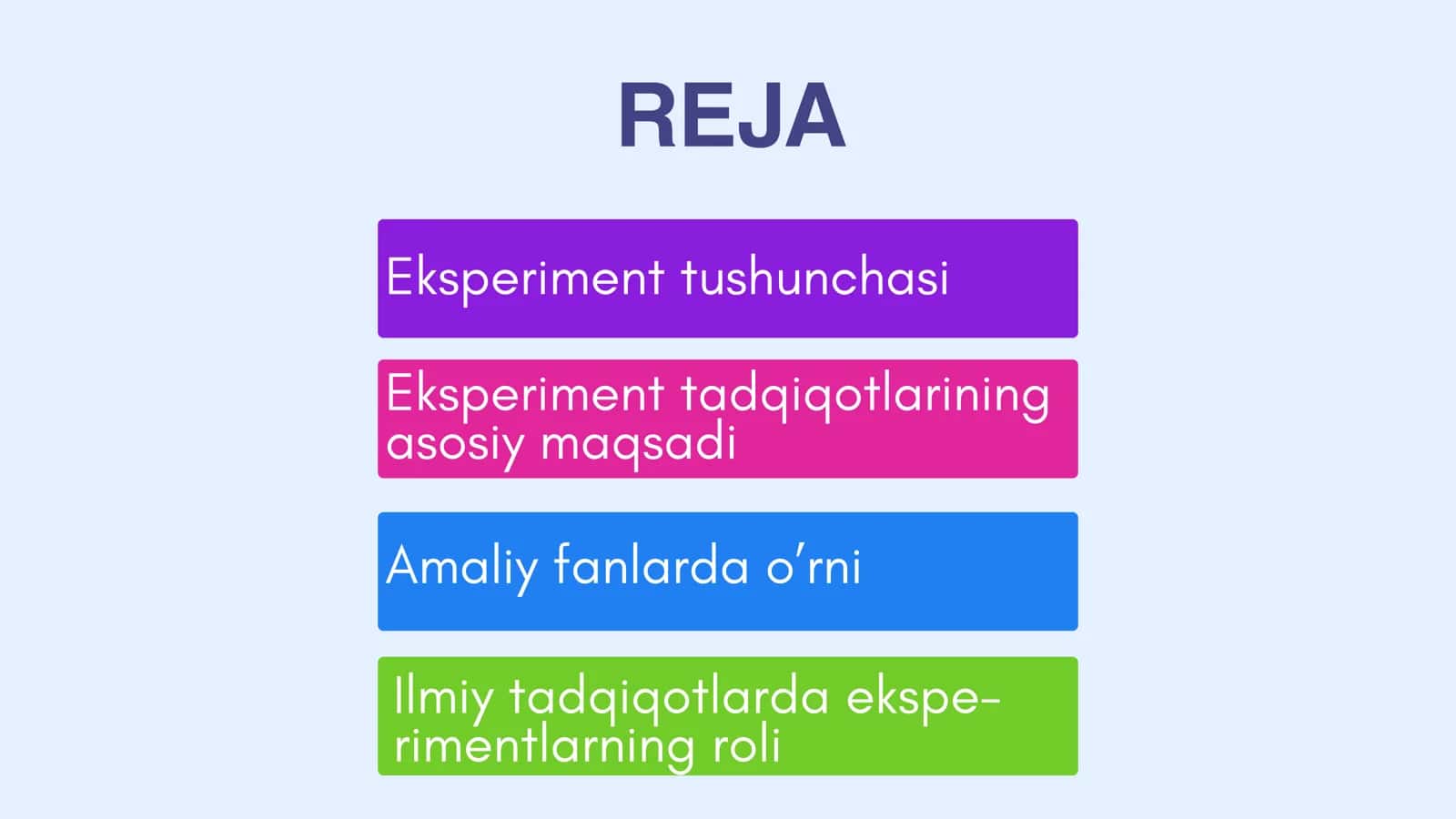 Fan rivojida eksperiment o'rni 2