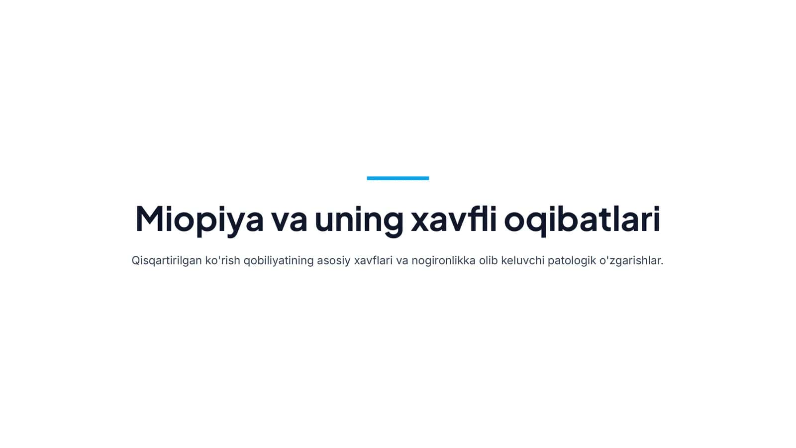 Rivojlanib boruvchi miopiyadan nogiron bo‘lib qolishning proﬁlaktikasi 2