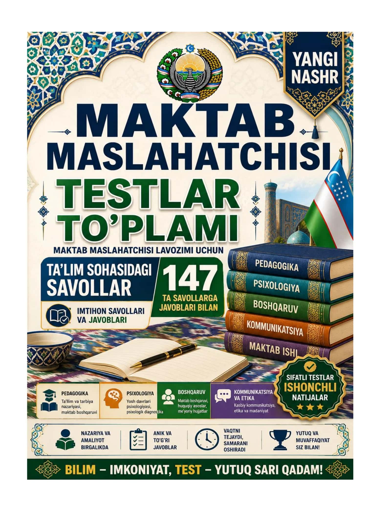 Maktab Maslahatchisi Tayyorlov Testlar va Suhbat Savollari 147 ta 2