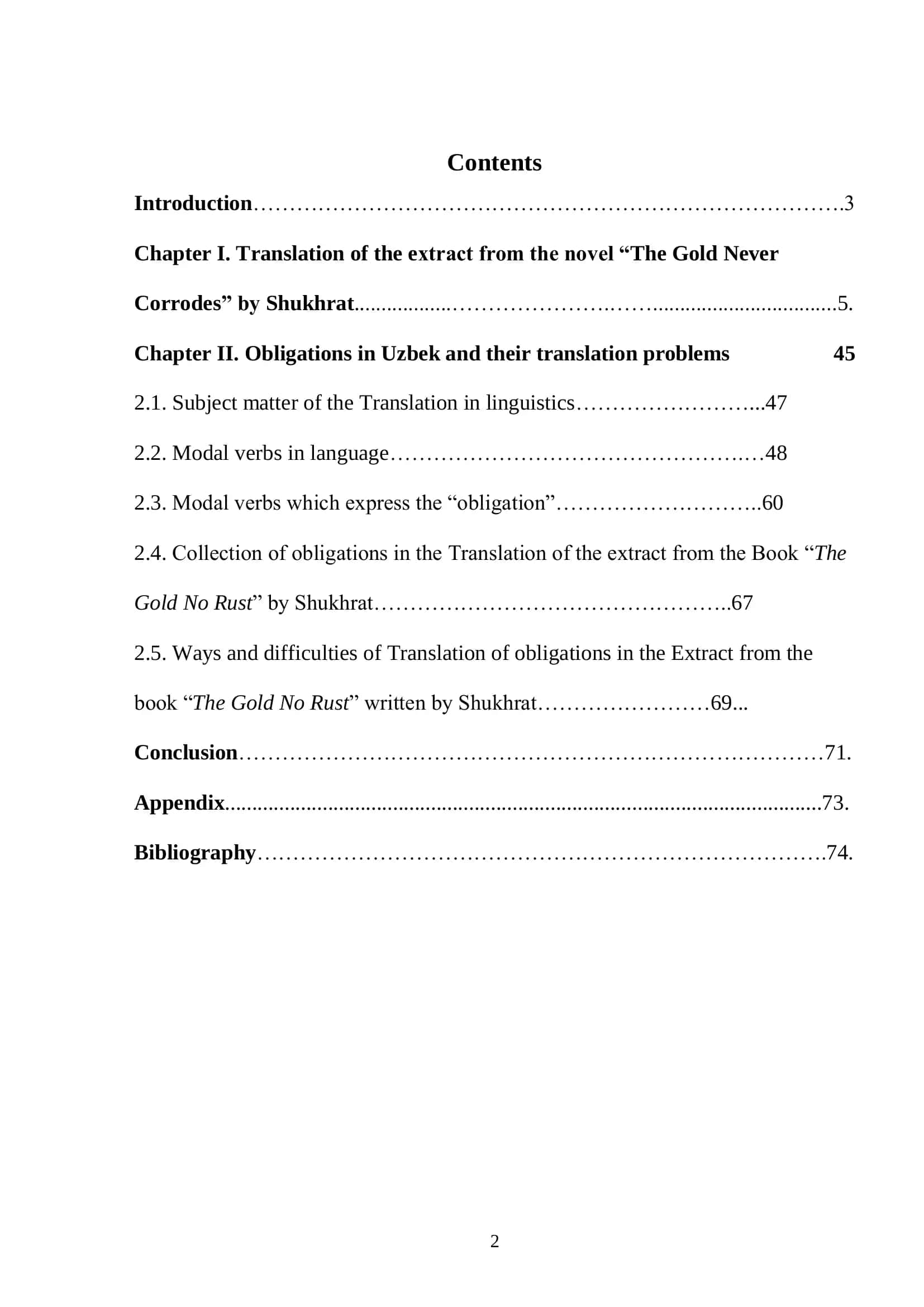 Translation of Obligations into English 2