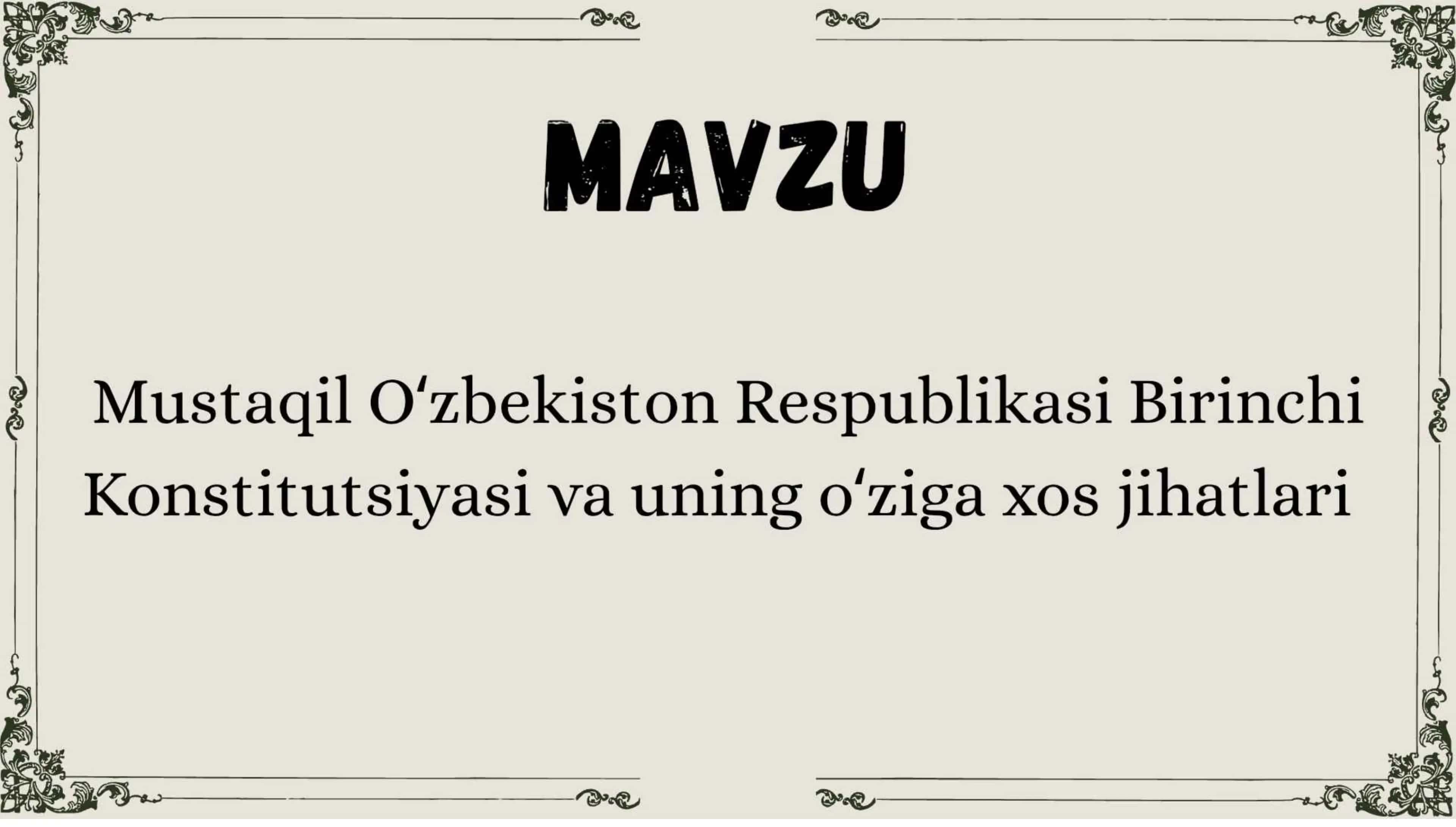 Oʻzbekiston birinchi Konstitutsiyasi va uning oʻziga xos jihatlari 2
