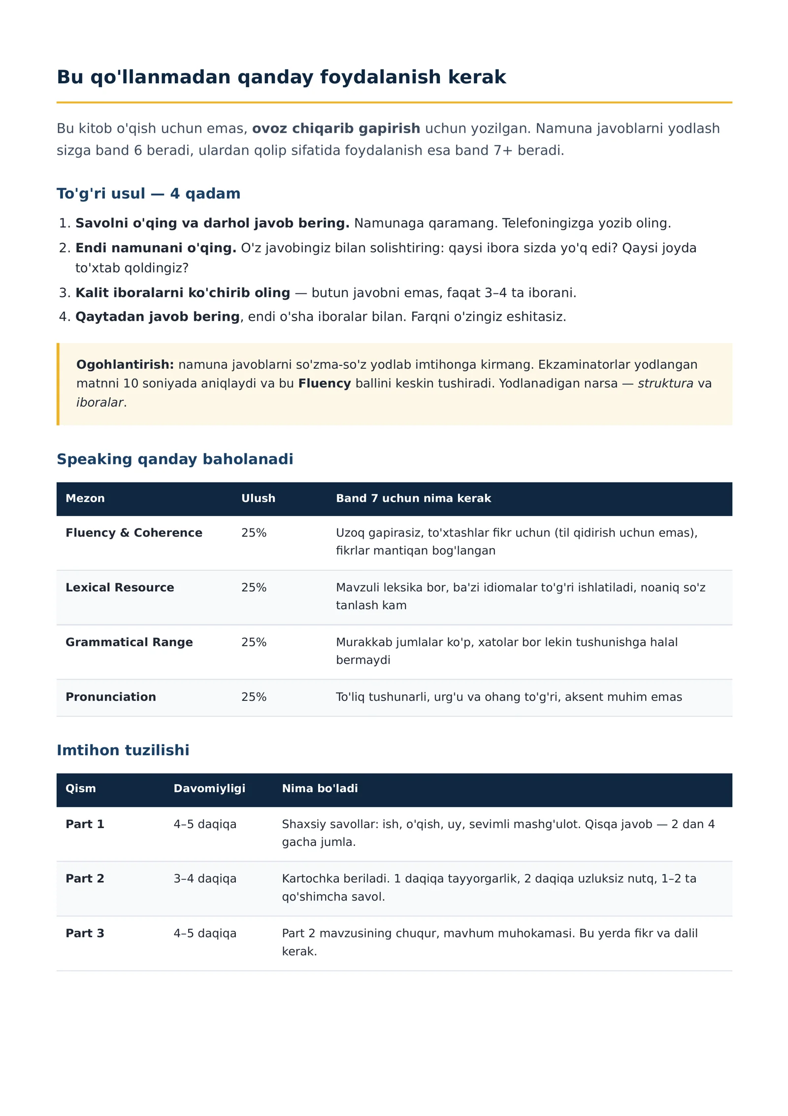 IELTS Speaking: Band 7+ tayyorlik 2