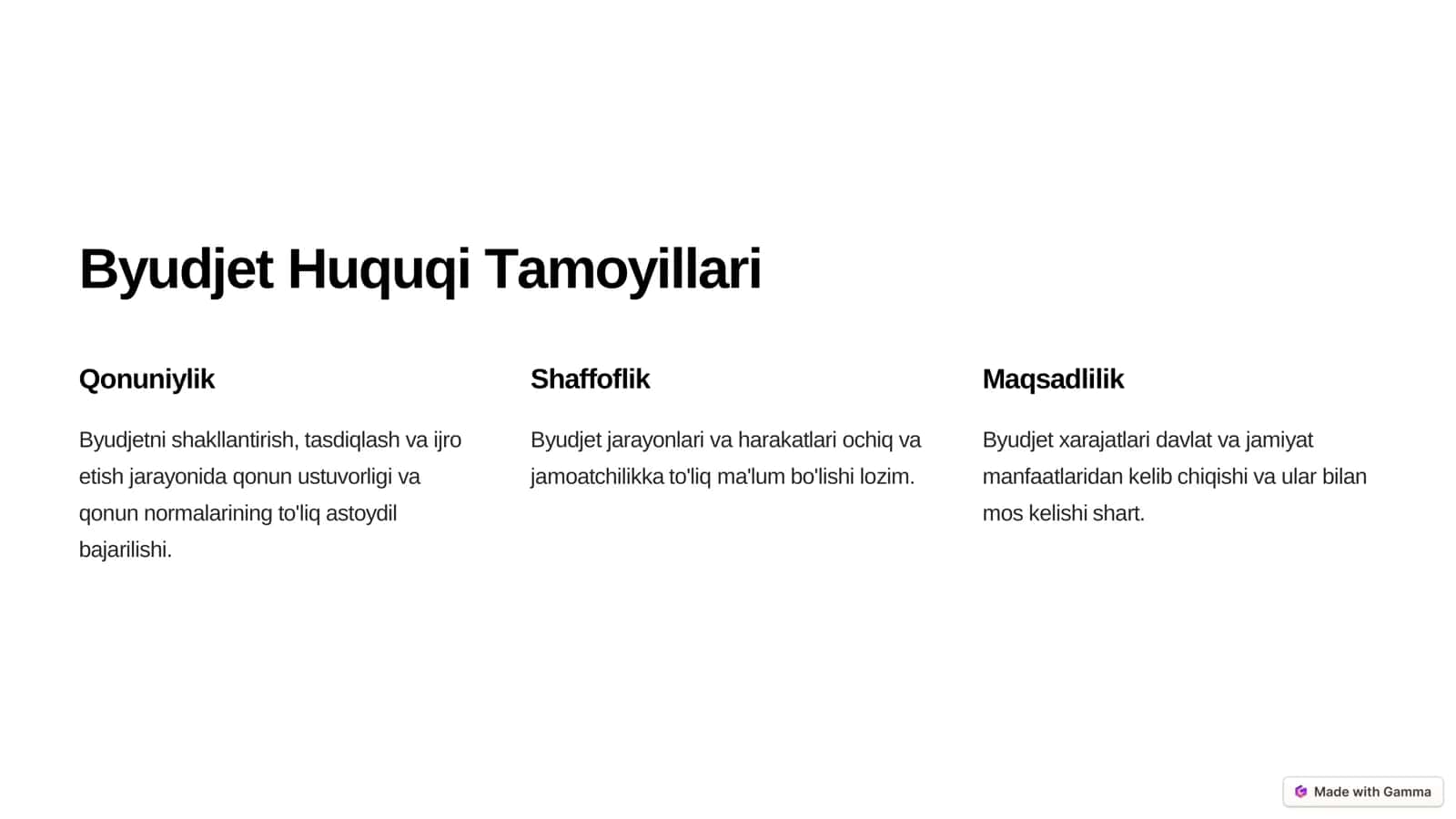 Byudjet huquqi va predmeti 2