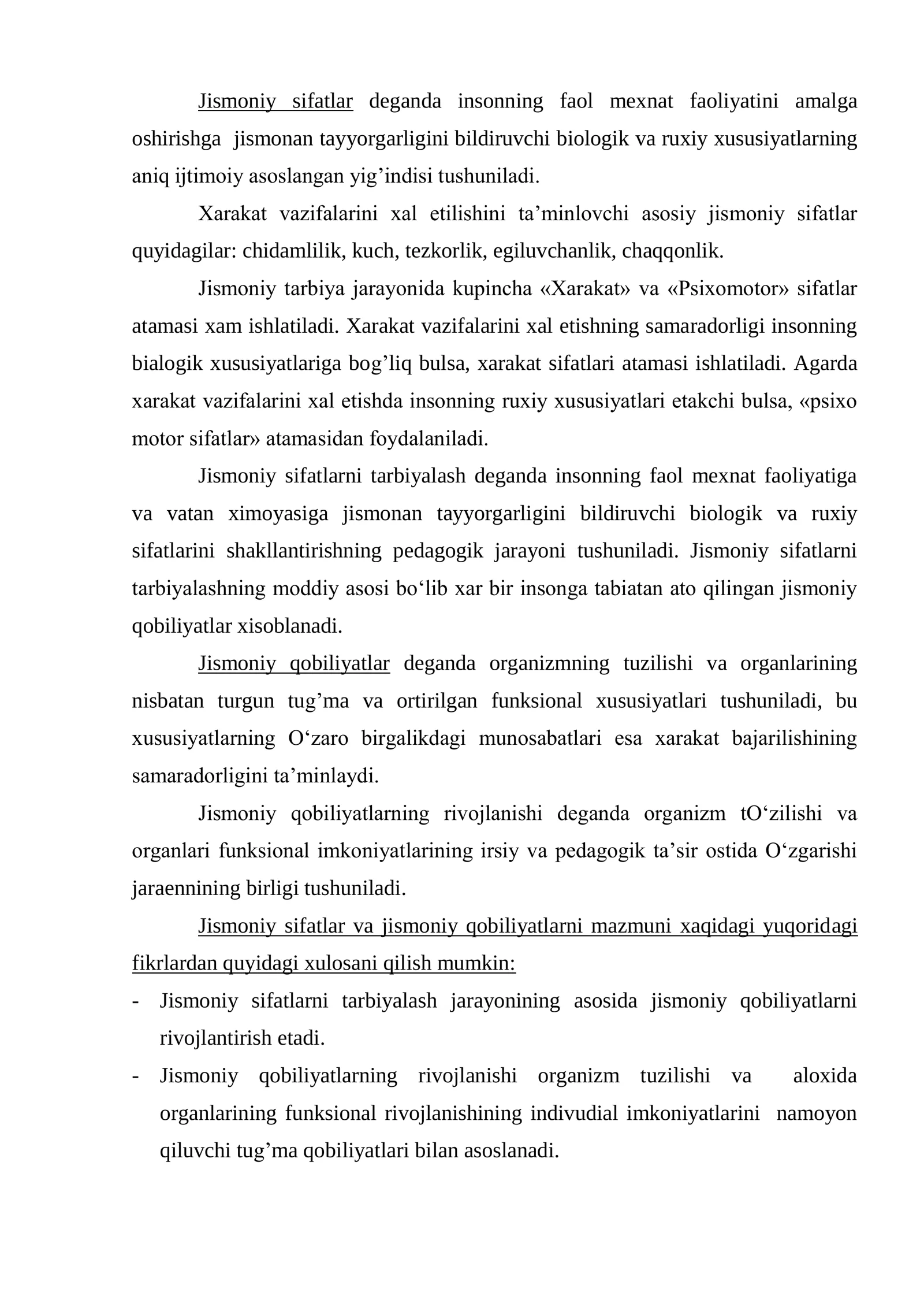 Jismoniy sifatlarni tarbiyalash 2