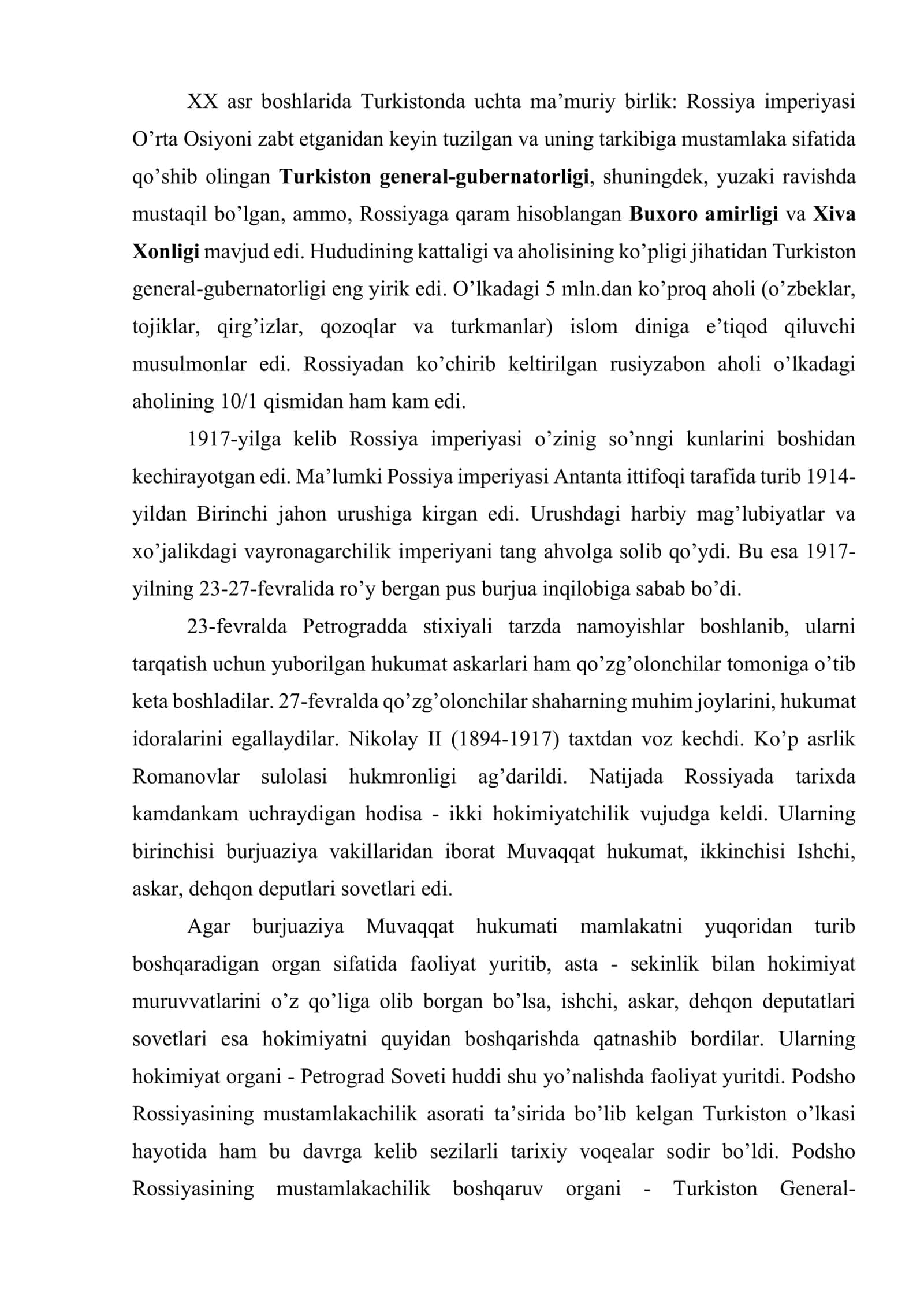 Turkistonda sovet hokimiyatining o’rnatilishi va unga qarshi qurolli harakat 2