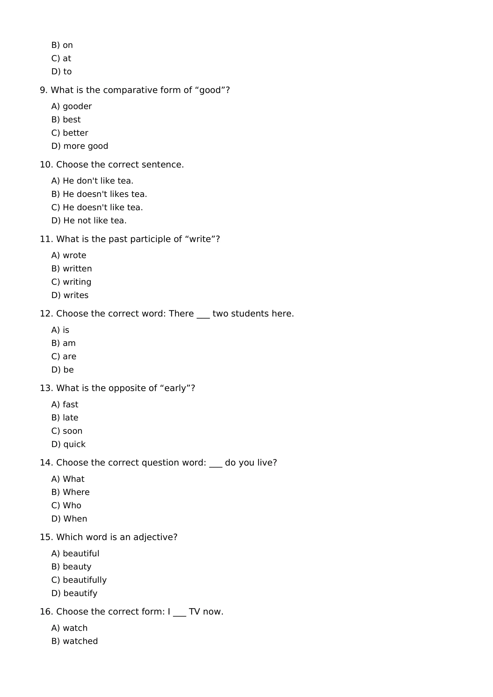 ENGLISH LANGUAGE — 150 TESTS 2