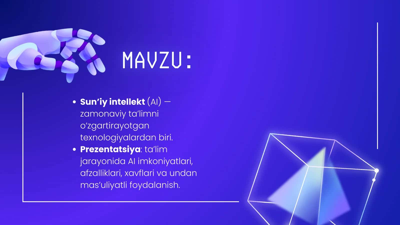 Sun'iy intellekt. AI. 2
