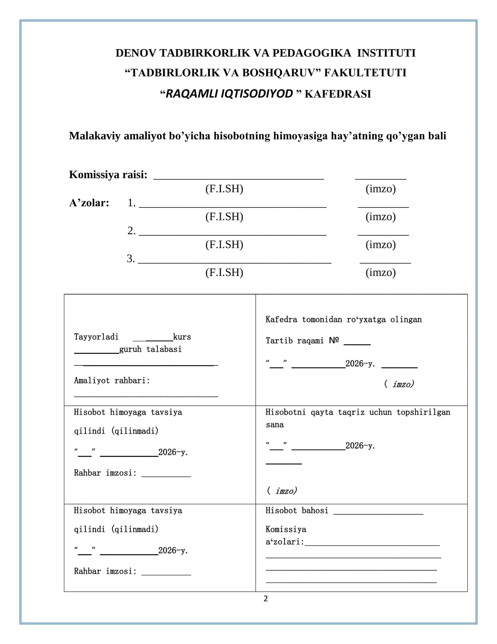 MADADI SINO DENOV MCHJ haqida umumiy ma’lumot hamada amalyot hisoboti 2