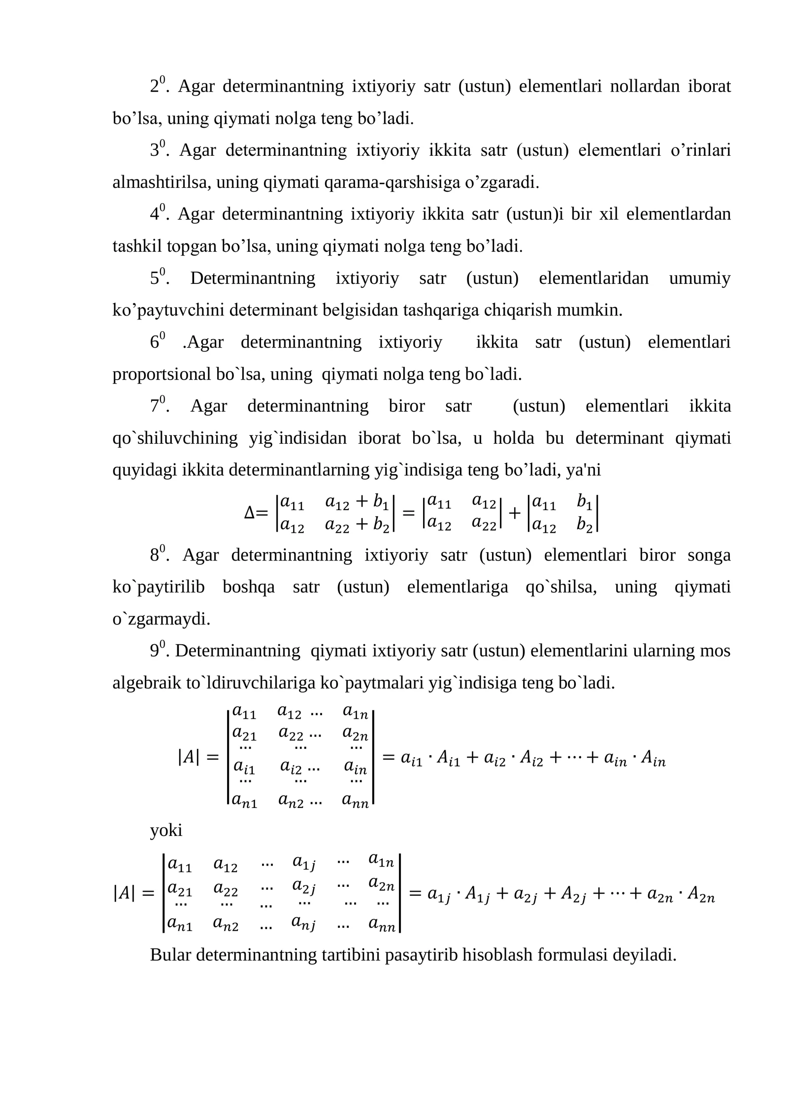 Determinantlar 2