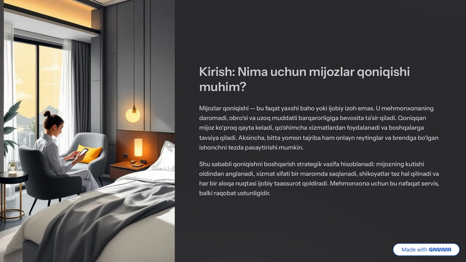 Mehmonxonada mijozlar qoniqishini boshqarish usullari 2