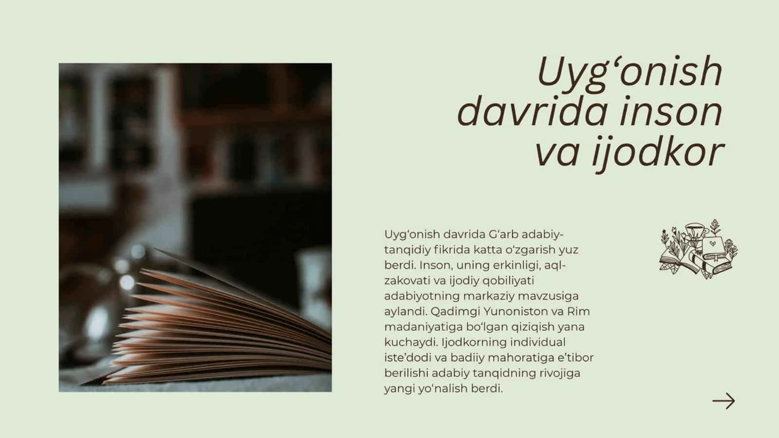 Adabiyot. " Gʻarb mumtoz adabiyotida adabiy-tanqidiy fikrlar taraqqiyoti 2