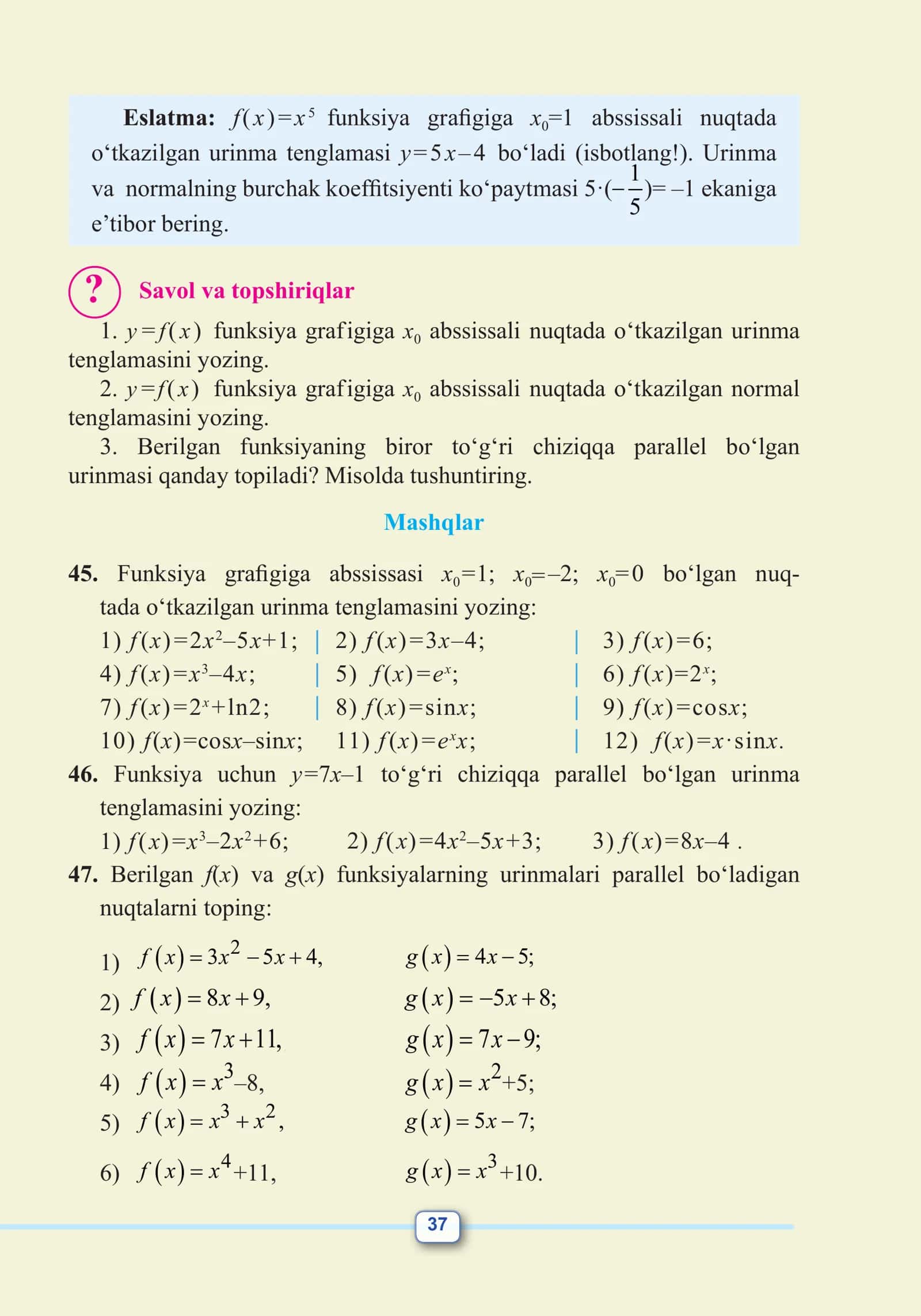 Normal tenglamasi 2