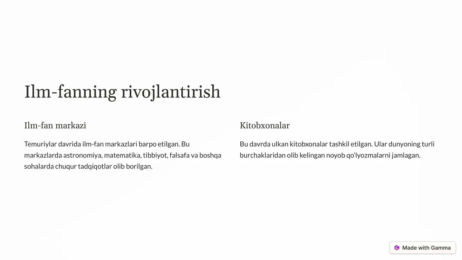 Temuriylar davri: Ikkinchi 2