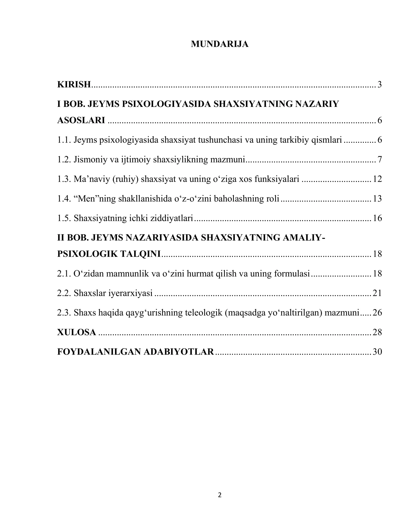 Ong psixologiyasida shaxsiyat tushunchasi (Jeyms) 2