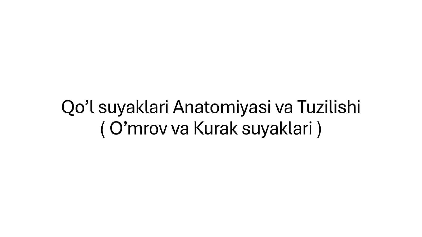 O'mrov va Kurak suyaklari Anatomiyasi va Tuzilishi 2