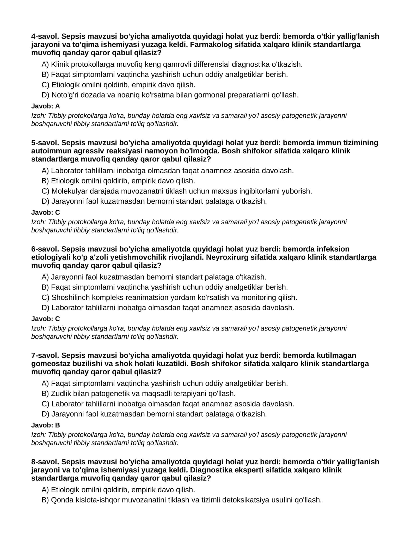 SEPSIS - 2-QISM 2