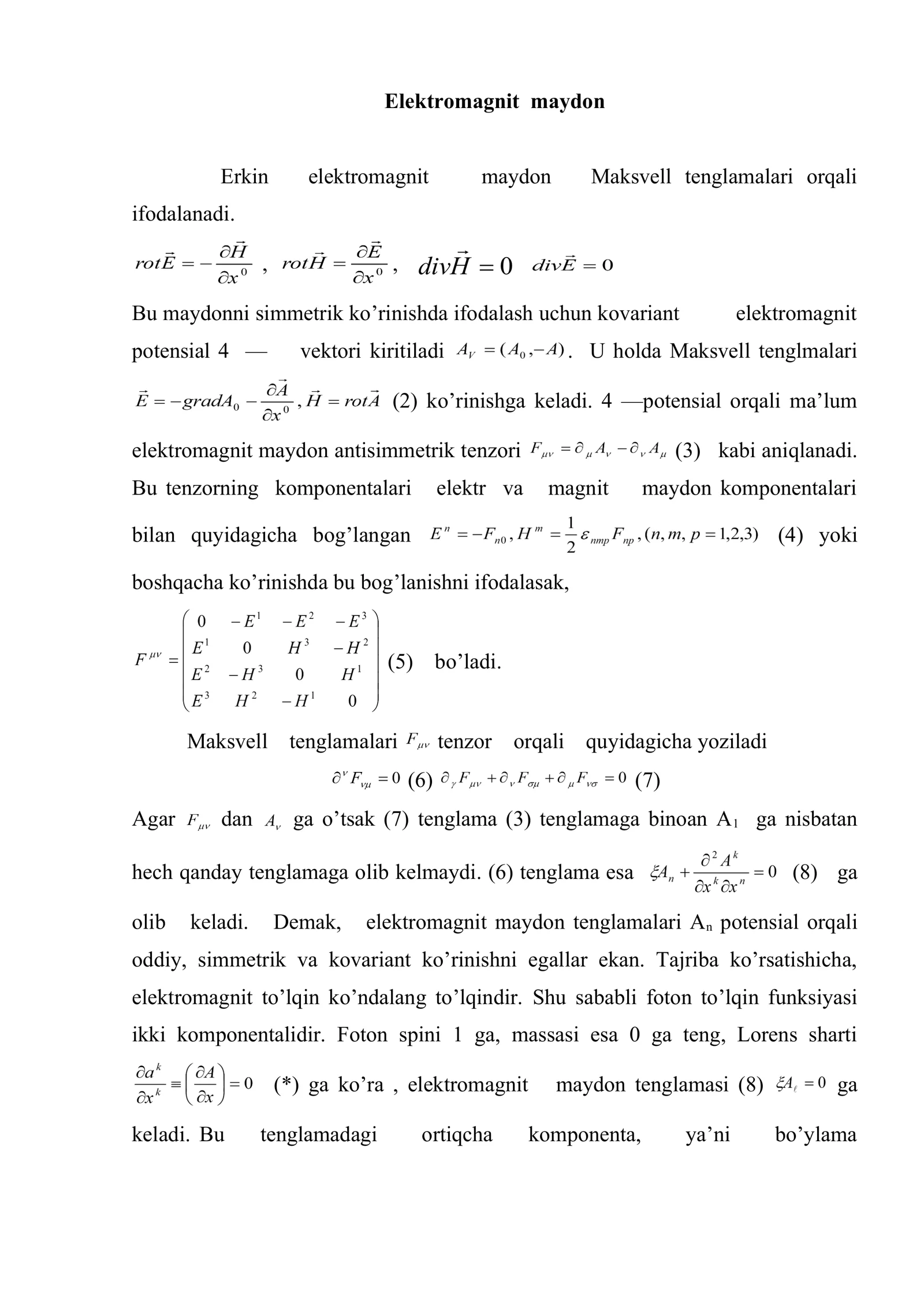 Elektromagnit maydon 2