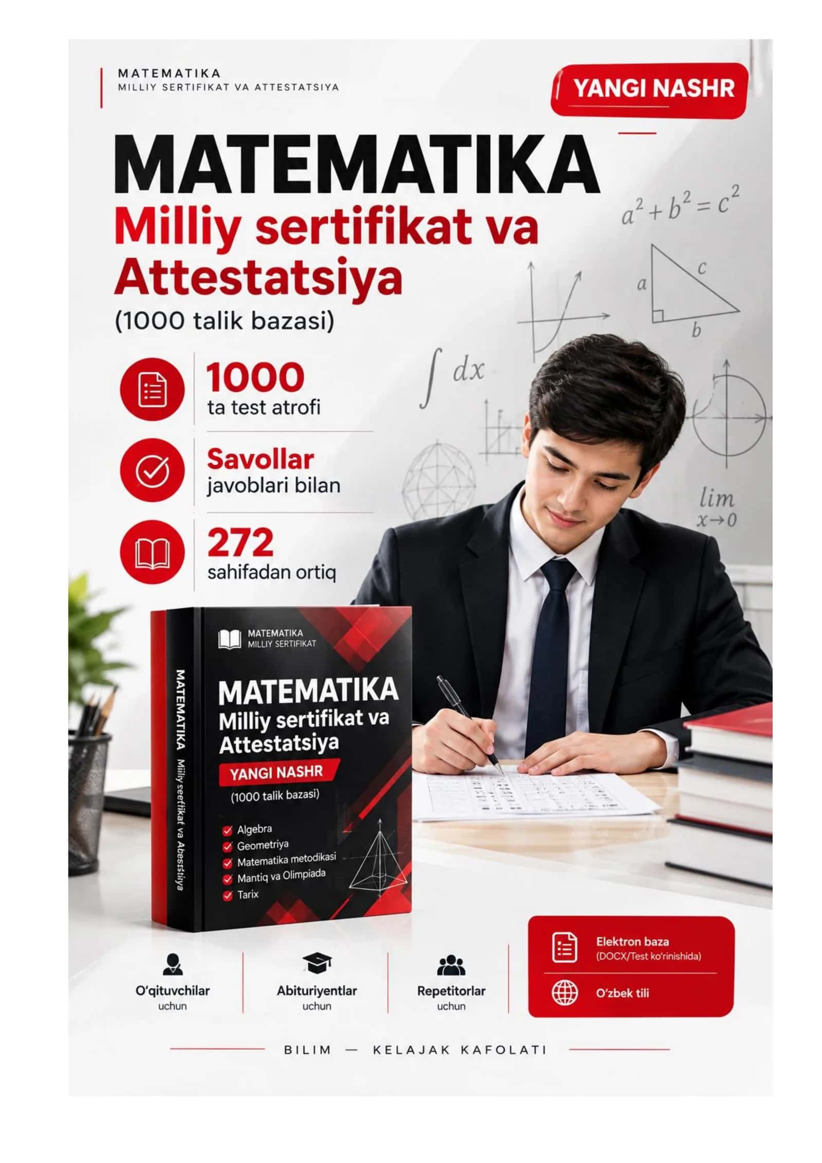 Matematika milliy sertifikat YANGI NASHR savollari javoblari bilan 2