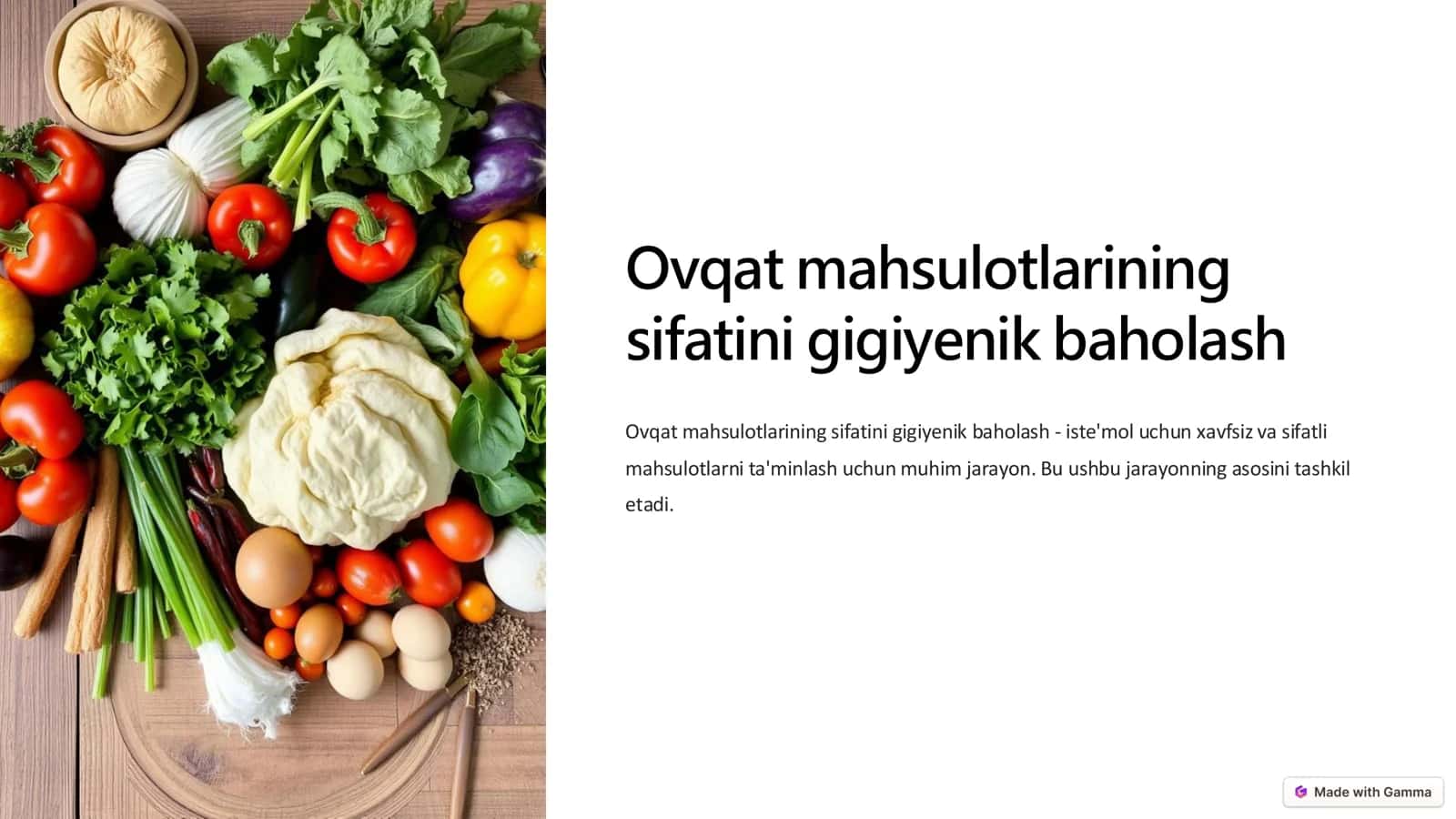 Ovqat mahsulotlarining sifatini gigiyenik baholash 2