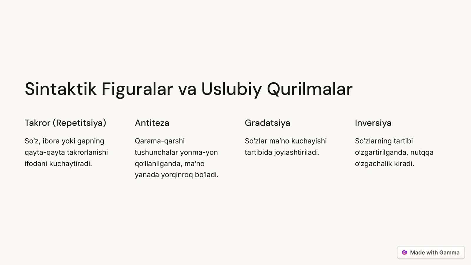 Sintaksisning uslubiy  imkoniyatlari 2