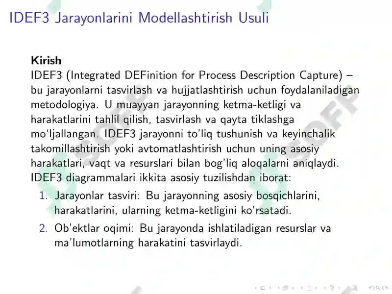 IDEF3 Jarayonlarini Modellashtirish 2
