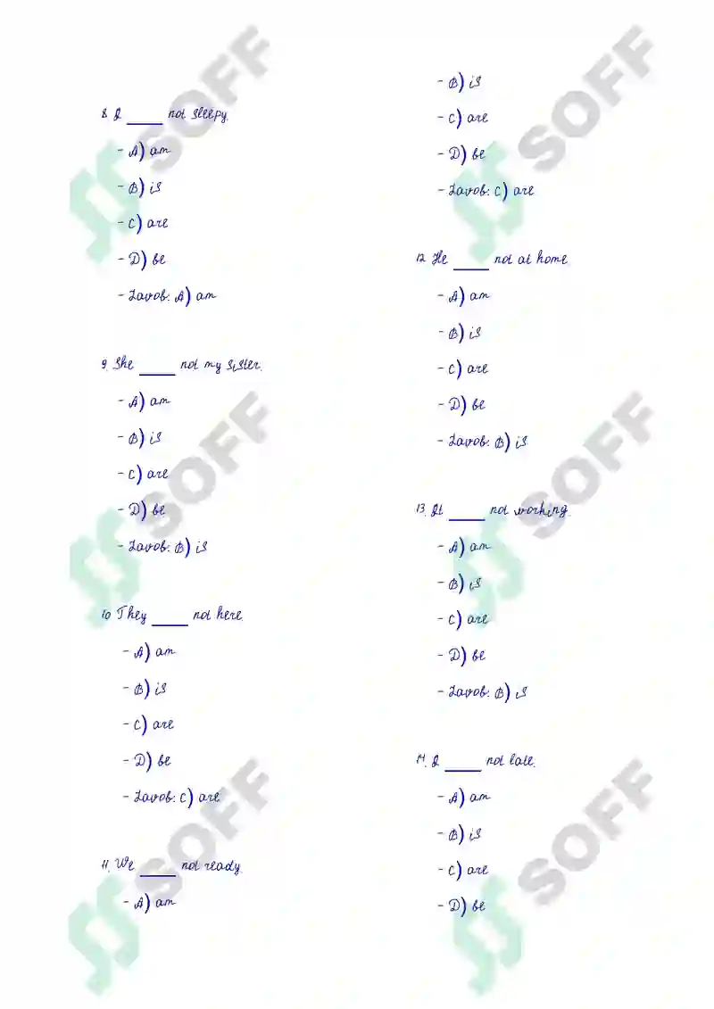 English Language Test Questions 2