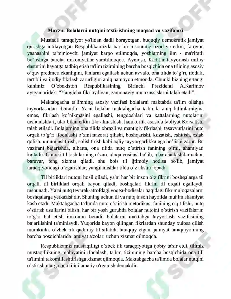 Nutq o’stirish metodikasi 2