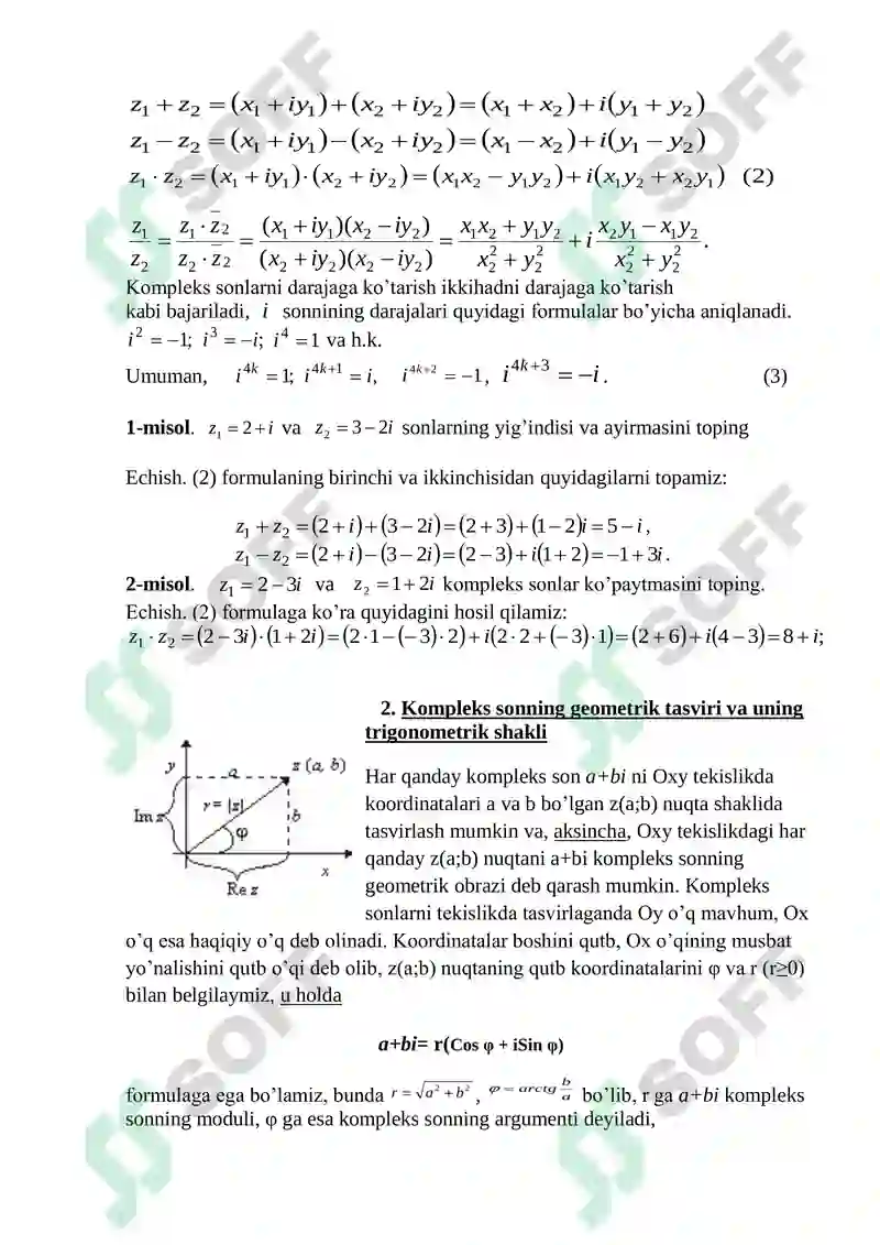 Kompleks sonlar 2