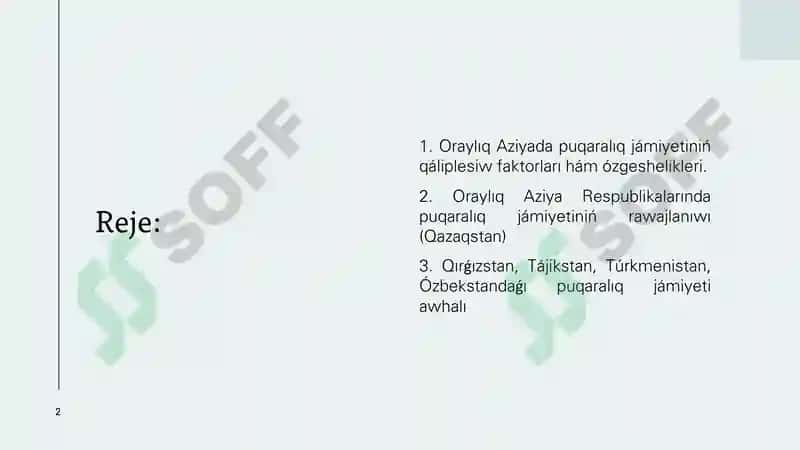 Oraylıq Aziyada puqaralıq jámiyetiniń rawajlanıw 2