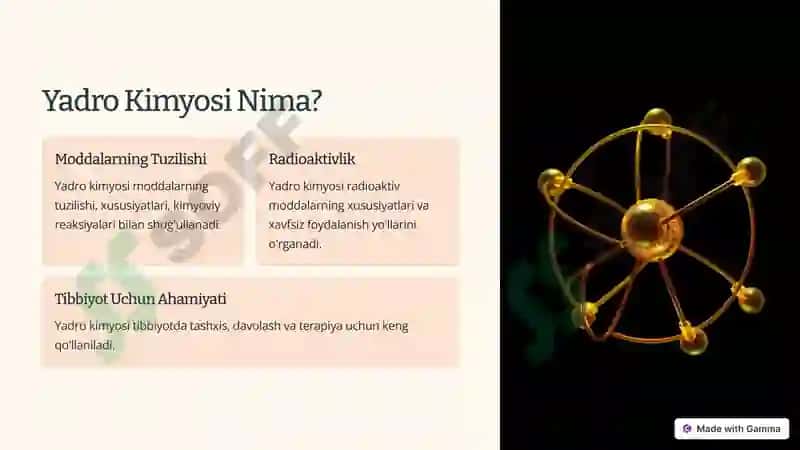 Yadro Kimyoning Tibbiyotdagi O'rni 2