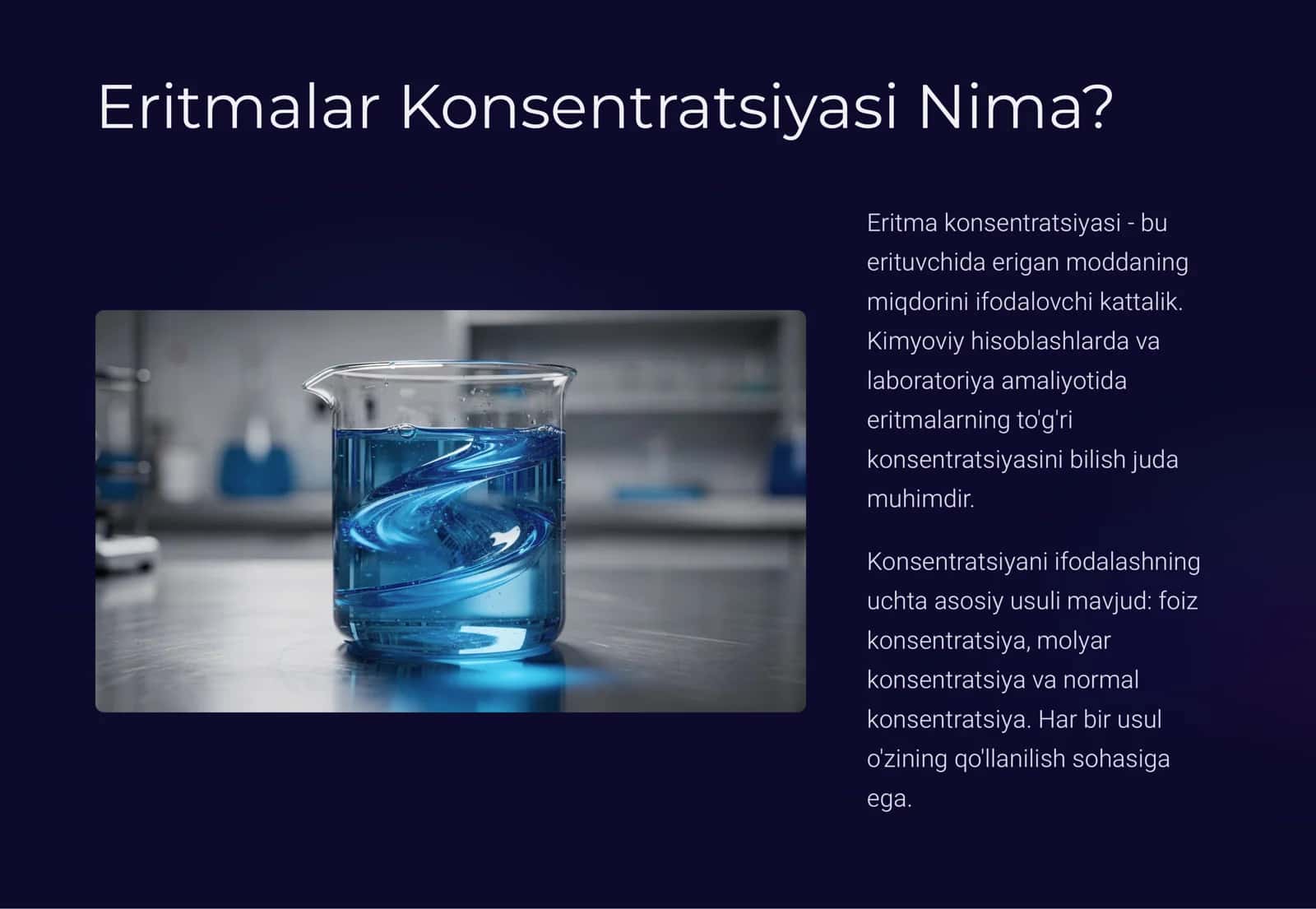 Eritmalar Konsentratsiyasi 2