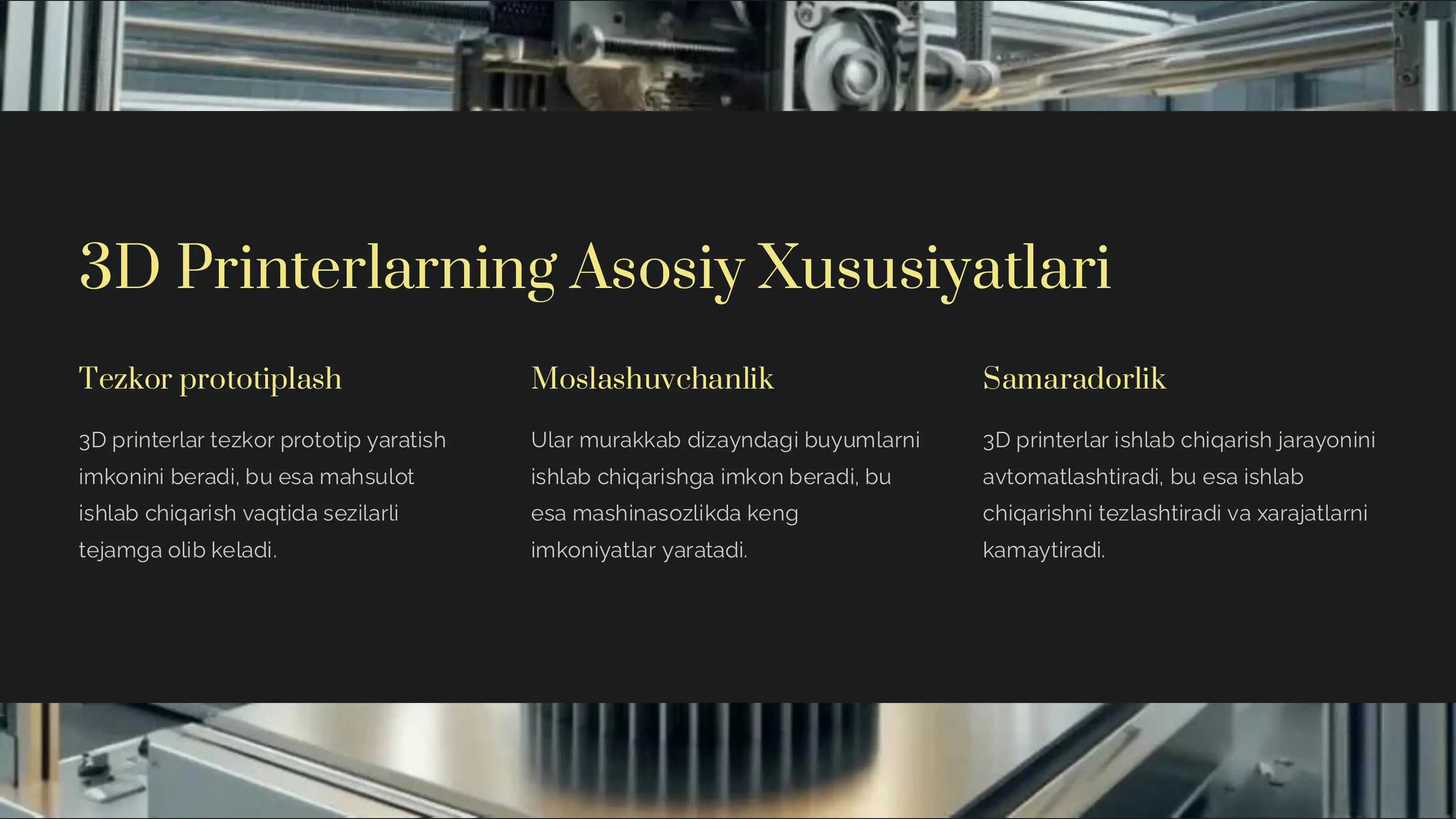 3D printerlarning mashinasozlikda tutgan o’rni 2