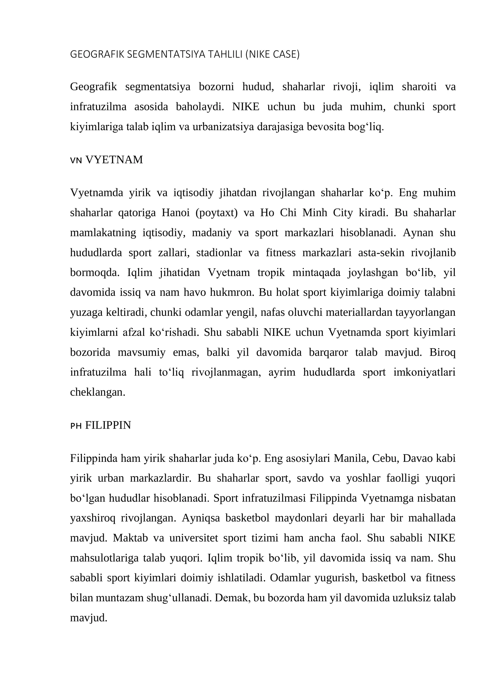 NIKE GLOBAL CASE STUDY 2