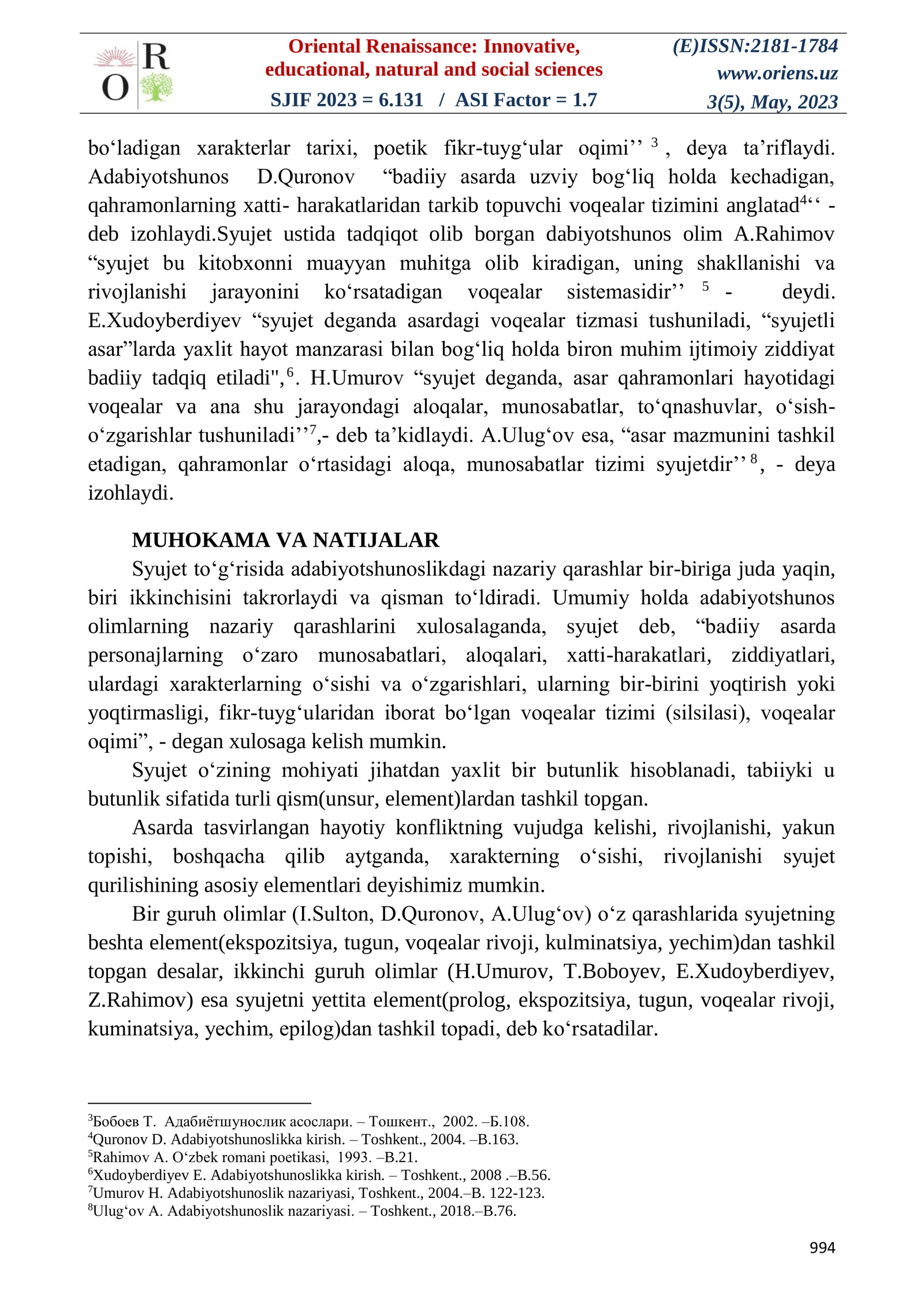 BADIIY ASARDA – SYUJET MASALASI 2