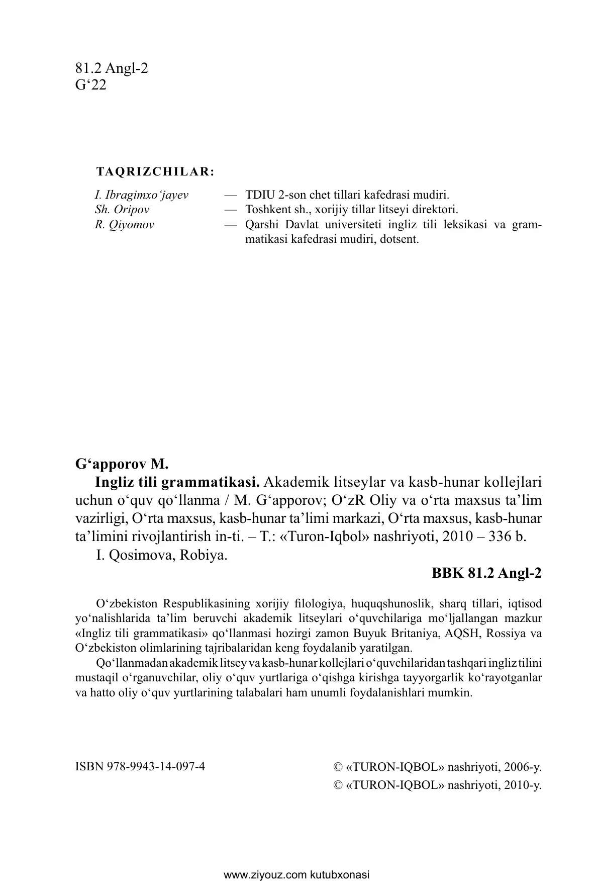 INGLIZ TILI  GRAMMATIKASI 2