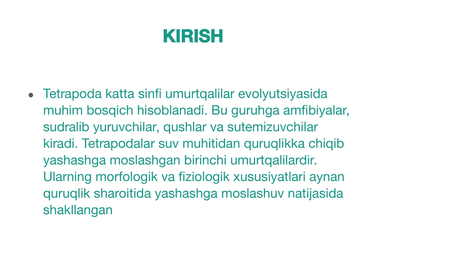 Tetrapoda katta sinﬁ 3