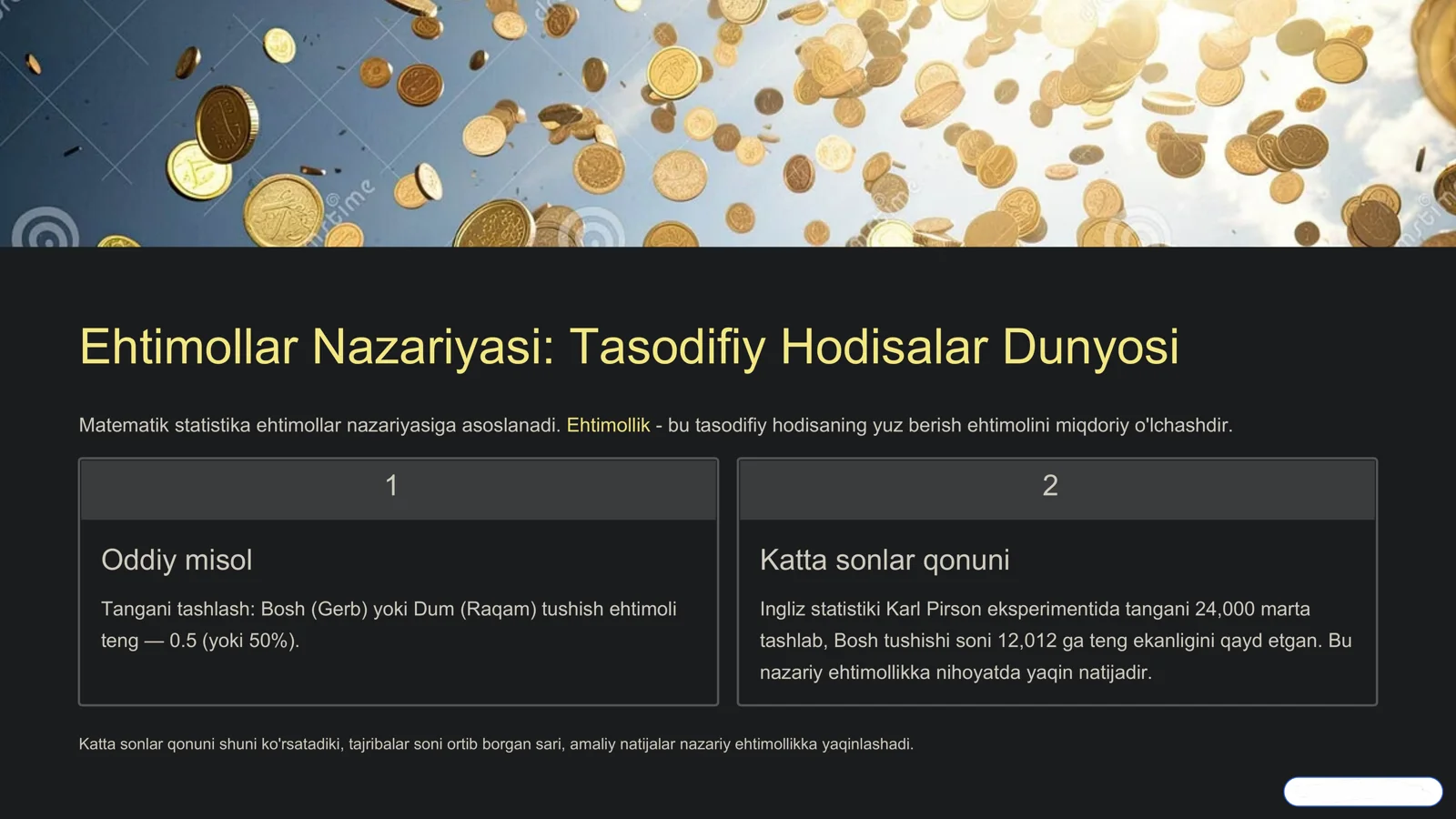 Matematik statistikaning asosiy tushunchalari 3