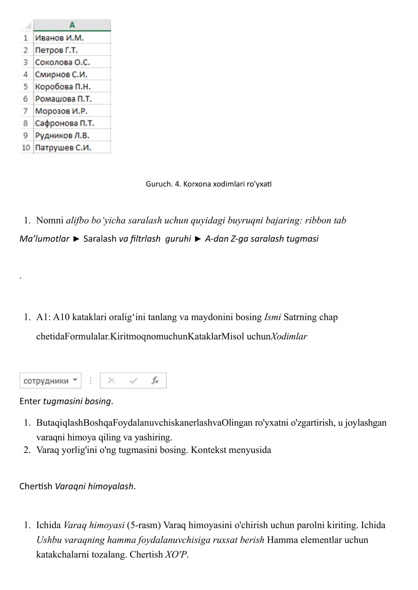 MS Excelda formulalardan foydalanish. 3