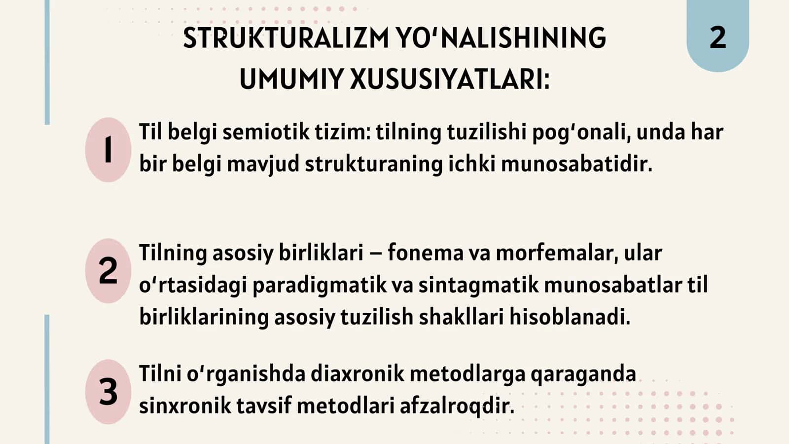 TILSHUNOSLIKDA STRUTURALIZM YO‘NALISHI. PRAGA, AMERIKA, KOPENGAGEN STRUKTURALIZM MAKTABLARI 3