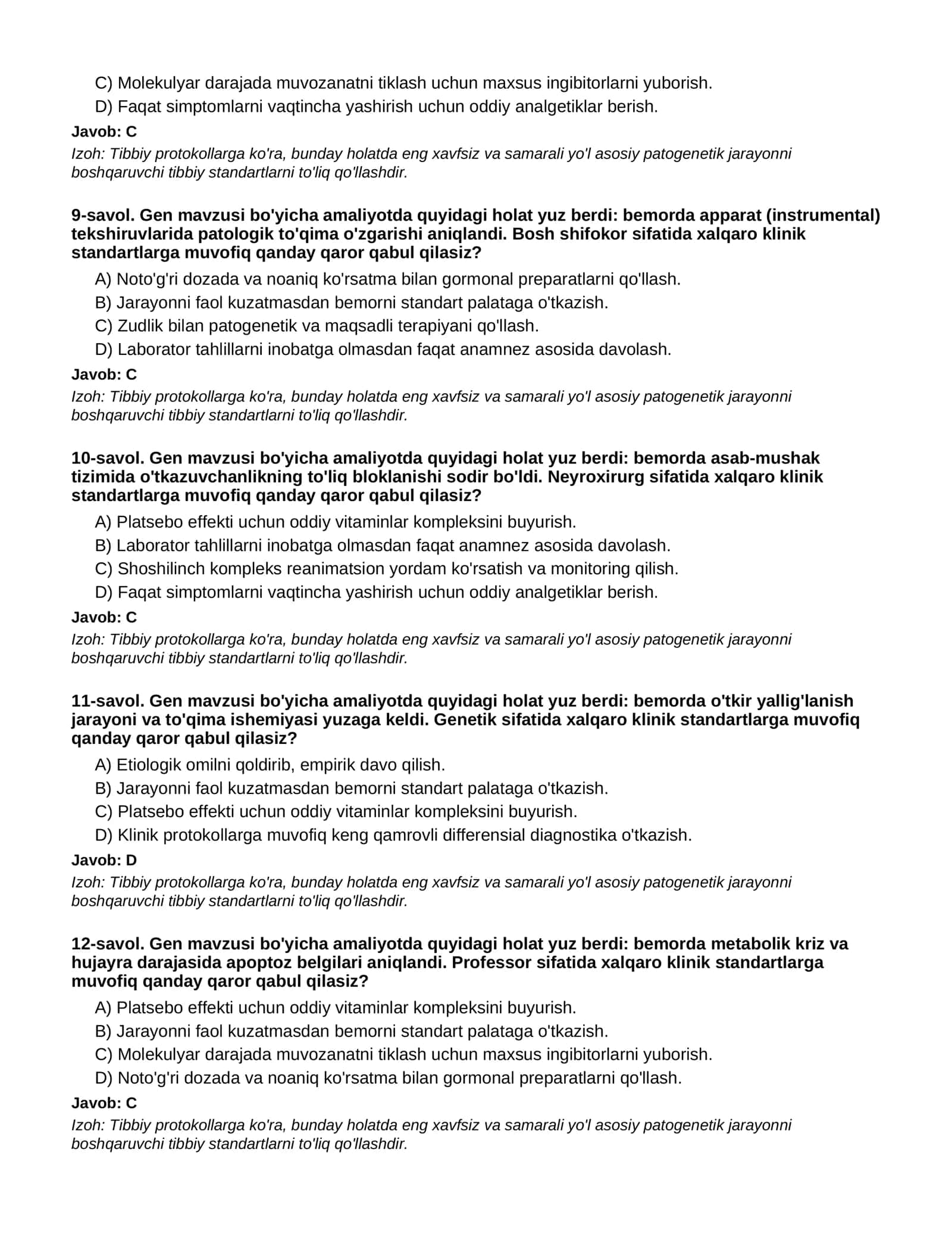 Gen testlar bazasi 3
